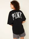 Victoria's Secret PINK Pure Black Shine Oversized Short Sleeve T-Shirt