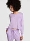 Victoria's Secret PINK Pastel Lilac Purple Cosy Long Sleeve Sleep Shirt