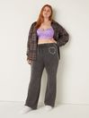 Victoria's Secret PINK Pure Black Wash with Graphic High Waist Flare Jogger