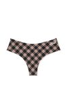 Victoria's Secret PINK Iced Coffee Brown Plaid No Show Thong Knickers