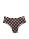 Victoria's Secret PINK Iced Coffee Brown Plaid No Show Cheeky Knickers
