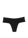 Victoria's Secret Black Heart Lace Thong Knickers