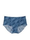 Victoria's Secret Faded Denim Blue Scalloped Raw Cut Hipster Knickers