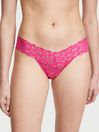 Victoria's Secret Forever Pink Xoxo Shine Foil Thong Lacie Knickers