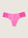 Victoria's Secret PINK Radiant Rose Pink Thong Lace Detail No Show Knickers