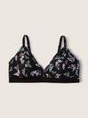 Victoria's Secret PINK Pure Black Butterfly Fuller Cup Lace Unlined Triangle Bralette
