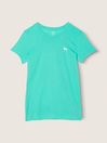 Victoria's Secret PINK Blue Teal Ice Logo Short Sleeve T-Shirt
