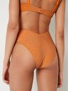 Victoria's Secret PINK Tangelo Orange Brazilian Shimmer High Waist Cheeky Bikini Bottom