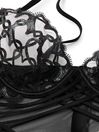 Victoria's Secret Black Shimmer Heart Embroidery Strappy Satin Slip