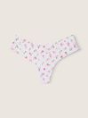 Victoria's Secret PINK Coconut White Floral Thong Lace No Show Knickers