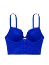 Victoria's Secret Blue Oar Corset Strappy Fishnet Lace Bra