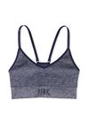 Victoria's Secret PINK Midnight Navy Blue Marl Non Wired Lightly Lined Seamless  Sports Bra