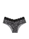 Victoria's Secret PINK Pure Black Star Cheeky Lace Trim No Show Knickers