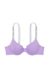 Victoria's Secret Secret Crush Purple Lightly Lined Demi Logo Strap T-Shirt Bra