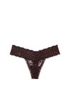 Victoria's Secret Black Whimsy Hearts Thong Lace Knickers