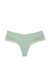 Victoria's Secret Seasalt Green Posey Lace Thong Knickers