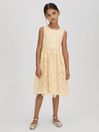 Reiss Lemon Daia Junior Fit-and-Flare Lace Dress