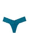 Victoria's Secret Evening Tide Blue Posey Lace Waist Thong Knickers