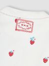 JoJo Maman Bébé Strawberry Embroidered Cotton Baby Sleepsuit