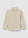 Reiss White Albion Corduroy Cutaway Collar Shirt