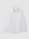 Reiss White Remote Teen Slim Fit Cotton Shirt
