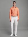 Reiss Peach Ruban Linen Button-Through Shirt