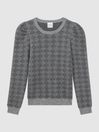 Madeleine Thompson Grey/Charcoal Madeleine Thompson Wool-Cashmere Check Puff Sleeve Jumper