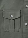 Reiss Pistachio Thomas Brushed Cotton Patch Pocket Overshirt