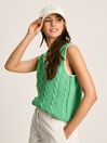 Joules Deuce Green Cable Knitted V-Neck Vest