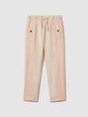Reiss Pink Ivy Junior Cotton Blend Tapered Joggers