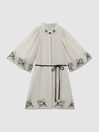 Joslin Embroidered Linen Shirt Mini Dress