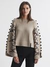 Joslin Wool Cropped Embroidered Jumper