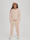 Reiss Pink Ivy Teen Cotton Blend Tapered Joggers