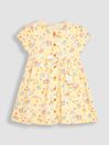 JoJo Maman Bébé Yellow Bunny & Duck Button Through Pet In Pocket Jersey Dress