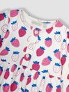 JoJo Maman Bébé Pink Strawberry Button Front Sweat Jersey Dress