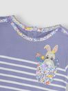 JoJo Maman Bébé Lilac Purple Bunny Pocket Breton T-Shirt
