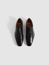Reiss Black Mead Leather Lace-Up Shoes