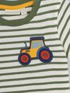 JoJo Maman Bébé Ecru Tractor Appliqué Pocket T-Shirt
