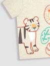 JoJo Maman Bébé Natural Lion & Tiger Appliqué T-Shirt