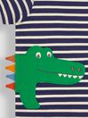 JoJo Maman Bébé Indigo Blue Crocodile Appliqué Pocket T-Shirt