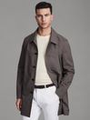 Reiss Brown Perrin Jacket With Removable Funnel-Neck Insert