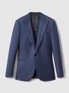 Reiss Bright Blue Harrison Slim Fit Wool Single Breasted Blazer