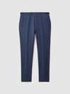 Reiss Bright Blue Harrison Slim Fit Wool Adjuster Trousers
