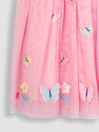 JoJo Maman Bébé Pink Butterfly Floral Tulle Pretty Party Dress