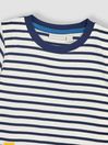 JoJo Maman Bébé Ecru Navy Stripe Digger Appliqué Border T-Shirt