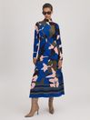 Florere Printed Zip Cuff Midi Dress