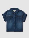 Reiss Blue Sandie Junior Embellished Denim Shirt