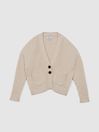 Reiss Ivory Anabelle Junior Relaxed Knitted Cardigan