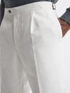 Oscar Jacobson Slim Fit Adjustable Cotton Trousers