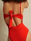 Reiss Red Amber Underwired Tie Back Swimsuit